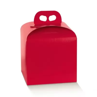 Panettone kastīte ar rokturi sarkans