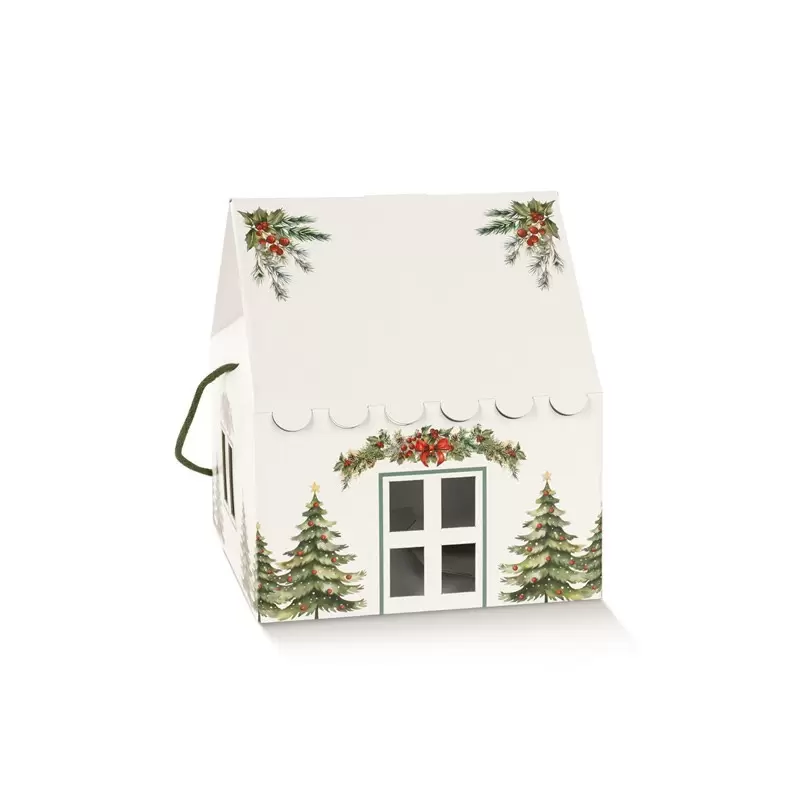 Ziemassvētku kastīte zaļā egle