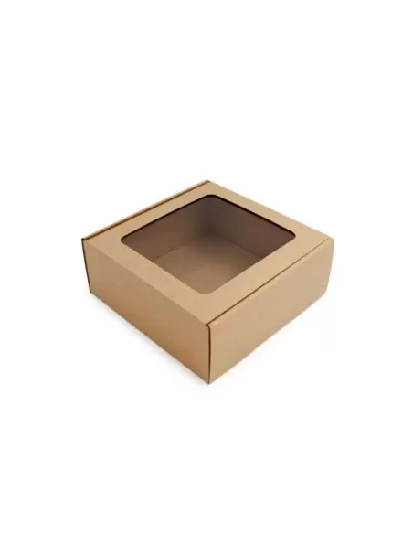 Kaste S izmēra brūnu ar caurspīdīgu logu