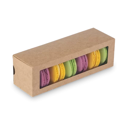Läbipaistva aknaga Eco Macarons karp 180x55x55mm 2