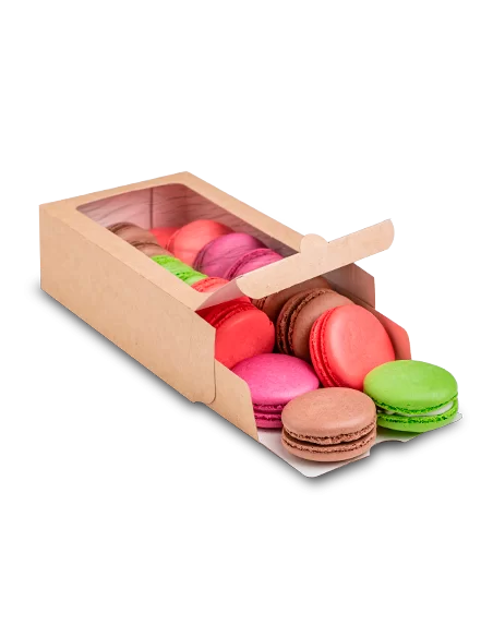 Dėžutė Eco Macarons su skaidriu langeliu 180x107x55mm
