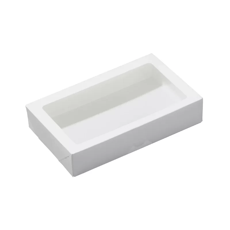 Läbipaistva aknaga Eco karp valge 200x120x40mm