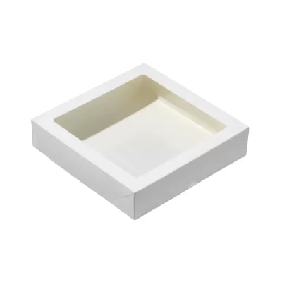 Läbipaistva aknaga Eco karp valge 200x200x45mm