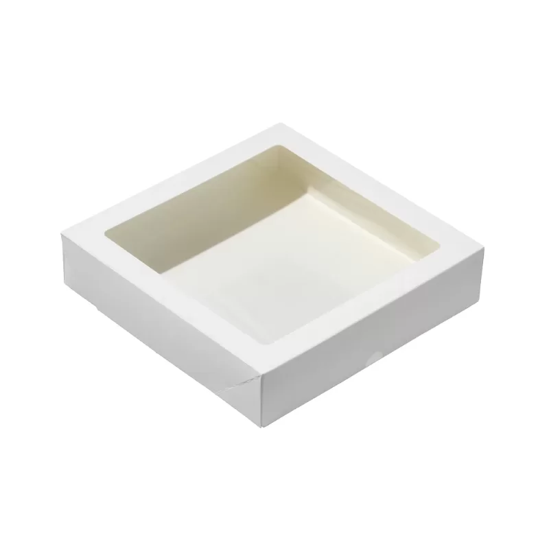 Läbipaistva aknaga Eco karp valge 200x200x45mm