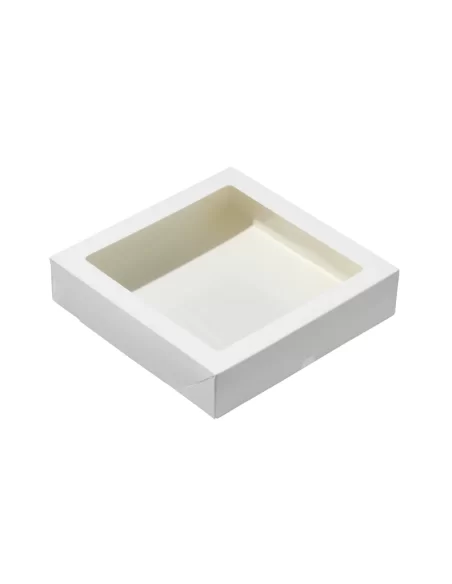 Kaste Eco ar caurspīdīgu logu balts 200x200x45mm