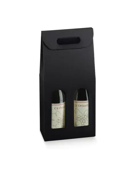 Dėžutė Bottiglie 2 buteliai juoda