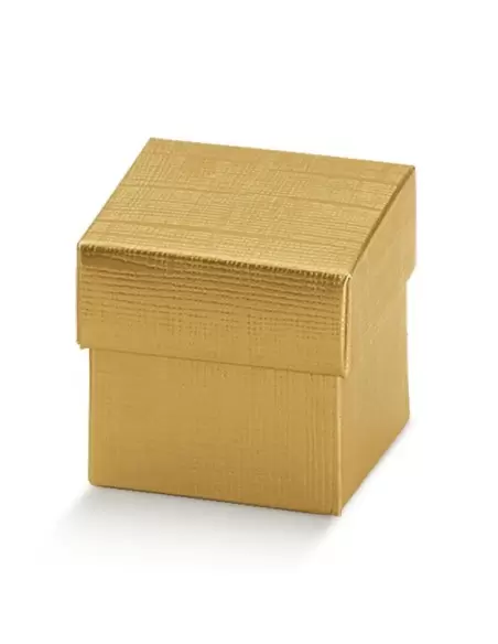 Karbikomplekt kahes tükis, eraldi kaanega, ruudukujuline kuldne