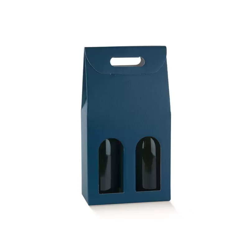 Dėžutė Bottiglie 2 buteliai mėlyna