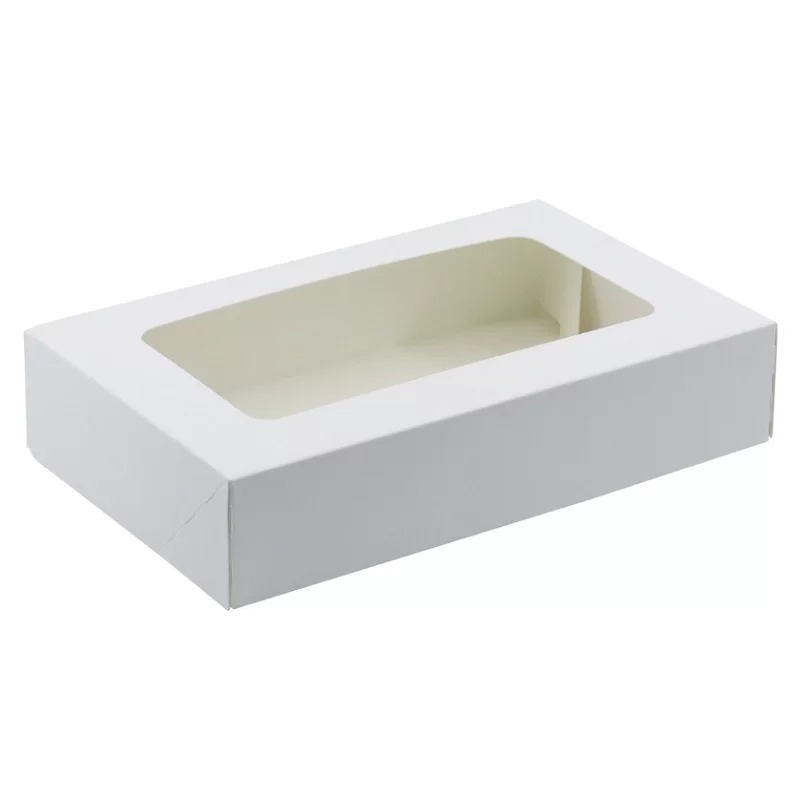 Dėžutė konditerijai balta su skaidriu langeliu
