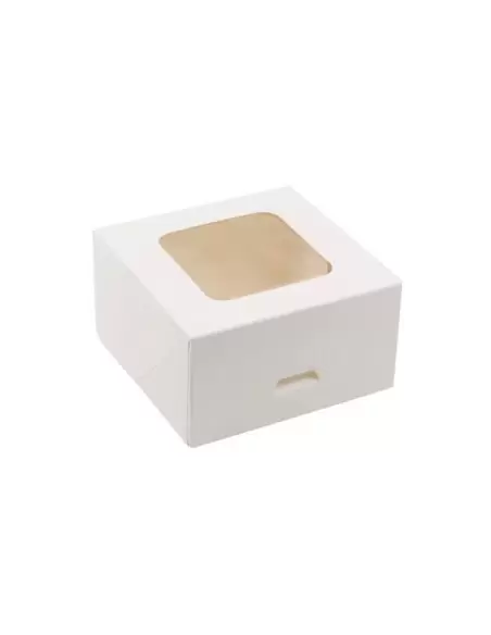 Dėžutė konditerijai balta su skaidriu langeliu