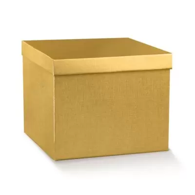 Didelė dėžutė dviejų dalių su atskiru dangteliu auksinė