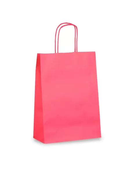 Magenta papīra maisiņi Twist rokturi