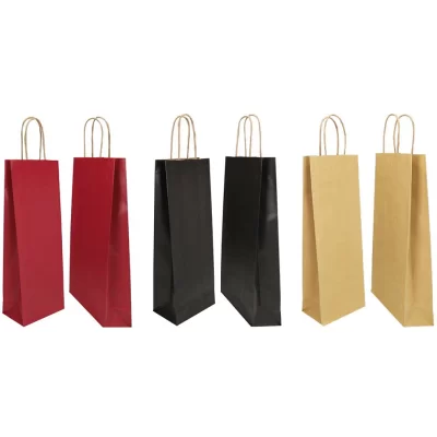 Papīra maisiņi pudelēm Twist rokturi