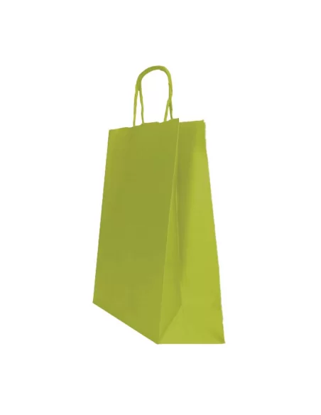 Gaiši zaļi papīra maisiņi ar Twist rokturiem