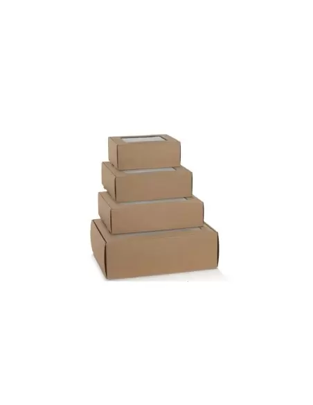 Pruun kast läbipaistva aknaga 370x280x120mm