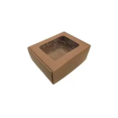 Brūna kaste ar caurspīdīgu lodziņu 370x280x120mm