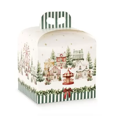Kalėdinė dėžutė panettone su rankenėle