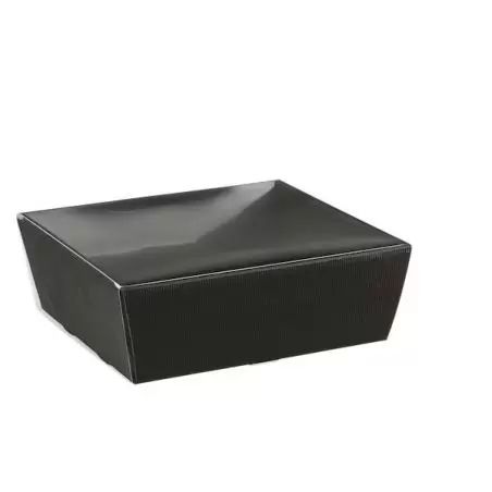 Dėžutė Conico gofruota juoda su pvc. dangteliu