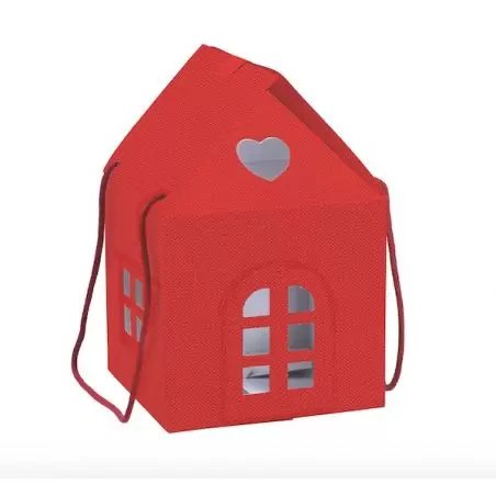 Box Casetta maja punane