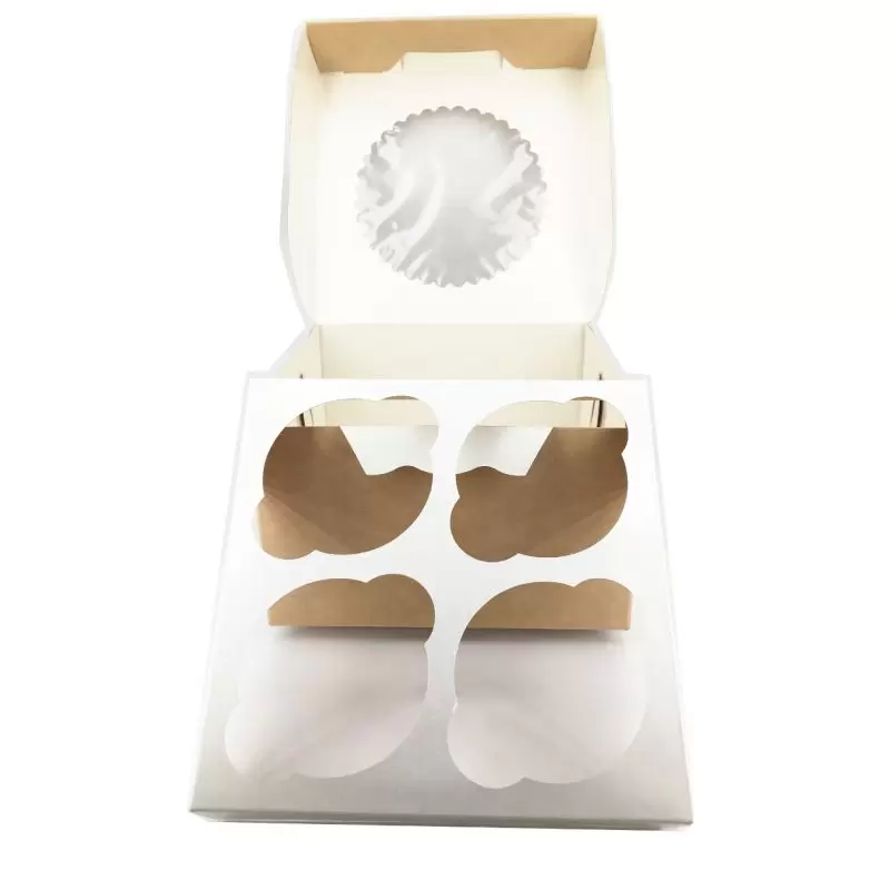 Kastīte Eco Muf 4 kēksiņiem ar caurspīdīgu logu